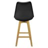 Banqueta Monty Bering Alta Base Fixa Madeira Preta - 4