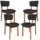 Ver imagem 1 de Kit 04 Cadeiras para Sala de Jantar Cozinha Living Estofada Dara L02 Linho Chumbo - Lyam Decor