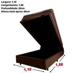 Cama Baú com Colchão Molas Ensacadas 1,10 X 1,88 - 1