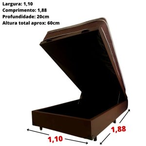 Cama Baú com Colchão Molas Ensacadas 1,10 X 1,88