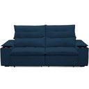 Ver imagem 3 de Sofá Retrátil Reclinável para Sala de Estar Living 210cm Ártico F04 Veludo Azul - Lyam Decor