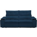 Ver imagem 5 de Sofá Retrátil Reclinável para Sala de Estar Living 210cm Ártico F04 Veludo Azul - Lyam Decor
