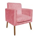 Ver imagem 2 de Kit 2 Poltronas Decorativa Thais Suede Rose Tressê Pés Palitos - D'Rossi