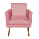 Ver imagem 3 de Kit 2 Poltronas Decorativa Thais Suede Rose Tressê Pés Palitos - D'Rossi