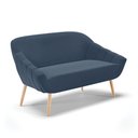 Ver imagem 1 de Namoradeira 02 Lugares Giovana Suede Azul Marinho Pés Palito Natural - D’Rossi