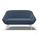 Ver imagem 3 de Namoradeira 02 Lugares Giovana Suede Azul Marinho Pés Palito Natural - D’Rossi