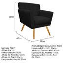 Ver imagem 3 de Kit Diva Recamier Vanessa 185cm Lado Esquerdo e 01 Poltrona Laura Suede Adj Decor Preto