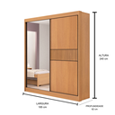 Ver imagem 3 de Guarda Roupa Mdf Atenas Ripado 2 Portas Espelho Cinamomo