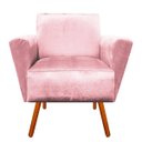 Ver imagem 2 de Poltrona Decorativa Dora Acetinado Rose Pés Palito - D'Rossi