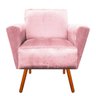 Poltrona Decorativa Dora Acetinado Rose Pés Palito - D'Rossi - 2