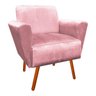 Poltrona Decorativa Dora Acetinado Rose Pés Palito - D'Rossi - 1