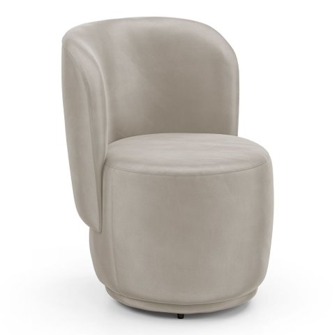 Poltrona Orgânica Decorativa Living Molly Veludo Bege - Desk Design
