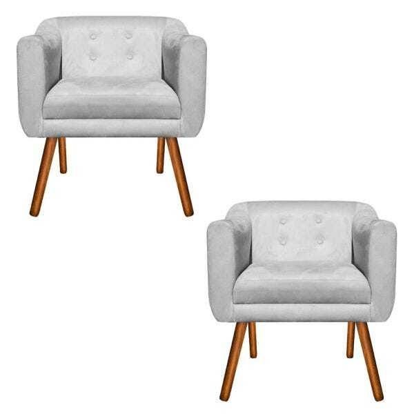 Menor preço em Kit 2 Poltrona Decorativa Julia Suede - D'Rossi