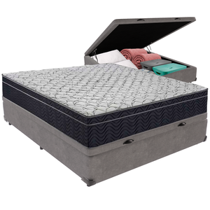 Cama Box Baú e Colchão Airtech 150 Espuma D45 Viúvo Ortobom: Cinza