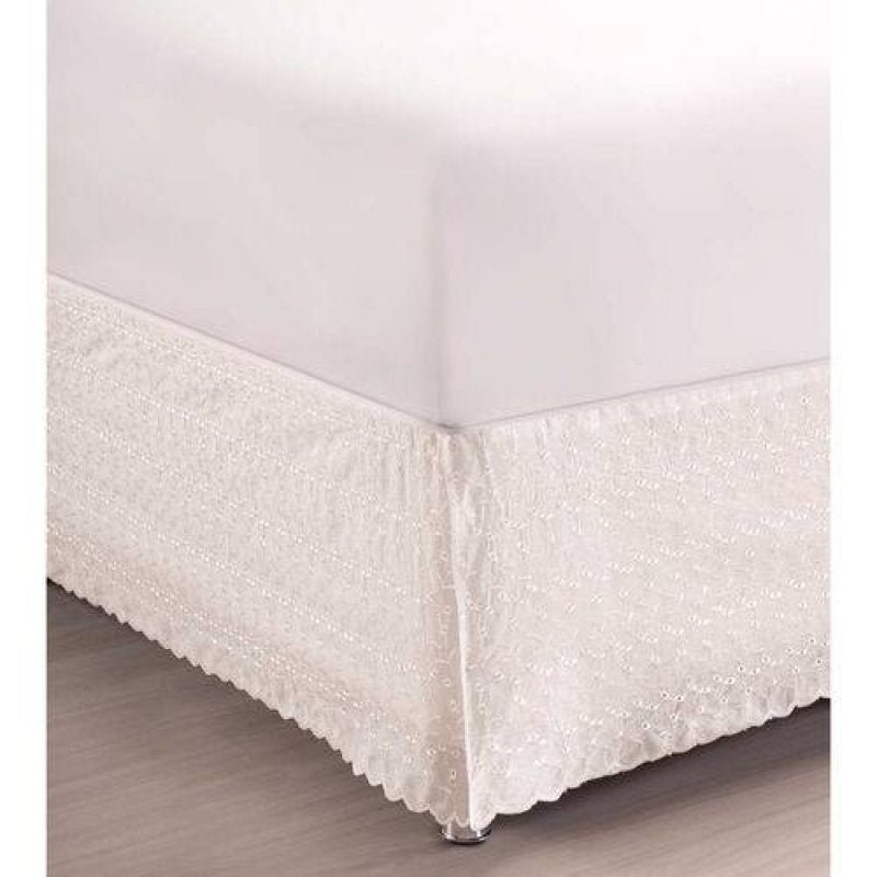 Saia Box Casal Lese Branco Home Desing Corttex Menor preço em Saia Box Casal Lese Branco Home Desing Corttex