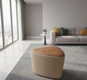 Ver imagem 1 de Puff Pera Lateral Boucle Bege e Topo Courvin Marrom