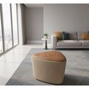 Ver imagem 1 de Puff Pera Lateral Boucle Bege e Topo Courvin Marrom