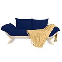 Ver imagem 2 de Sofá Japão Futon Acquablock Azul Royal em Madeira Maciça
