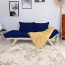 Ver imagem 3 de Sofá Japão Futon Acquablock Azul Royal em Madeira Maciça