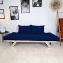 Ver imagem 5 de Sofá Japão Futon Acquablock Azul Royal em Madeira Maciça