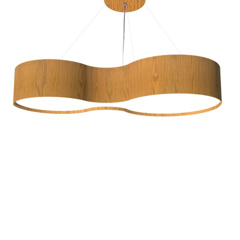 Lustre Madeira Violão 70cm 4 Luzes - Freijó