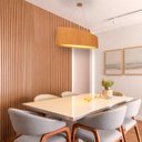 Ver imagem 4 de Lustre Pendente Oval em Madeira 75 Cm - 4 Luzes - Freijó