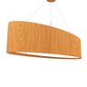 Lustre Pendente Oval em Madeira 75 Cm - 4 Luzes - Freijó - 1