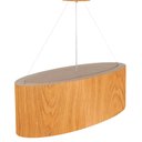 Ver imagem 3 de Lustre Pendente Oval em Madeira 75 Cm - 4 Luzes - Freijó