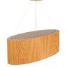 Lustre Pendente Oval em Madeira 75 Cm - 4 Luzes - Freijó - 3