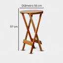 Ver imagem 3 de Mesa Bistrô Dobrável Redonda com Madeira Maciça e Verniz