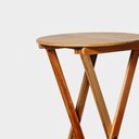 Ver imagem 4 de Mesa Bistrô Dobrável Redonda com Madeira Maciça e Verniz