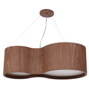 Lustre Pendente Madeira Violão 70cm 4 Luzes - Imbuia