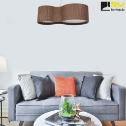 Lustre Pendente Madeira Violão 70cm 4 Luzes - Imbuia - 5