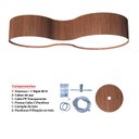 Ver imagem 4 de Lustre Pendente Madeira Violão 70cm 4 Luzes - Imbuia