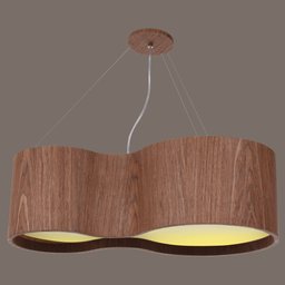 Lustre Pendente Madeira Violão 70cm 4 Luzes - Imbuia - 3