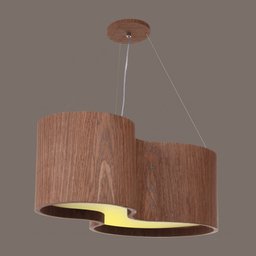 Lustre Pendente Madeira Violão 70cm 4 Luzes - Imbuia - 4