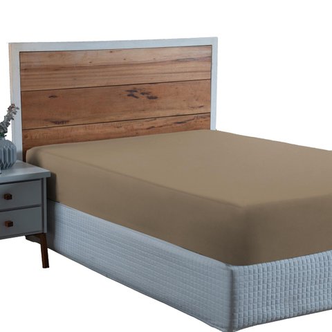 Lençol King Size 100% Algodão Percal 300 Fios com Elástico Forro de Cama:avela