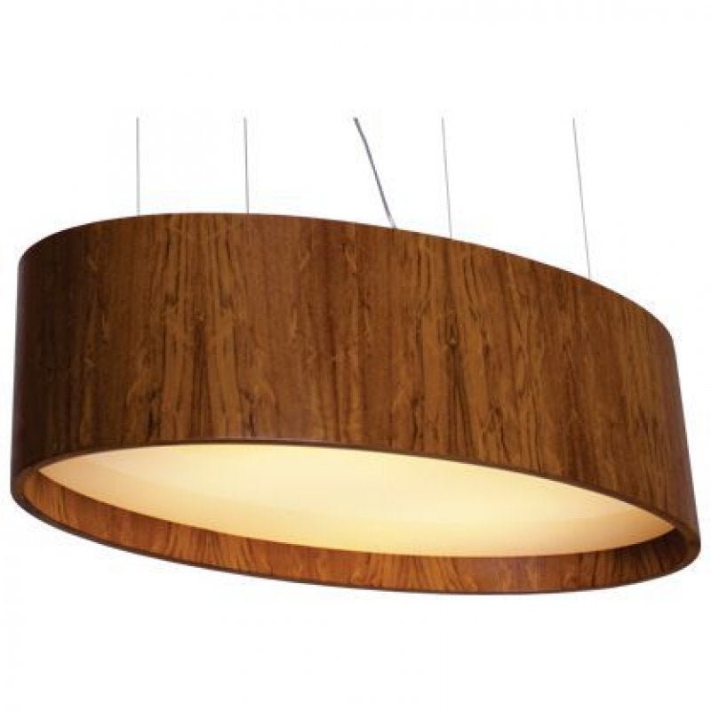 Lustre Pendente Wood Oval 76 cm  - 4 luzes - Imbuia
