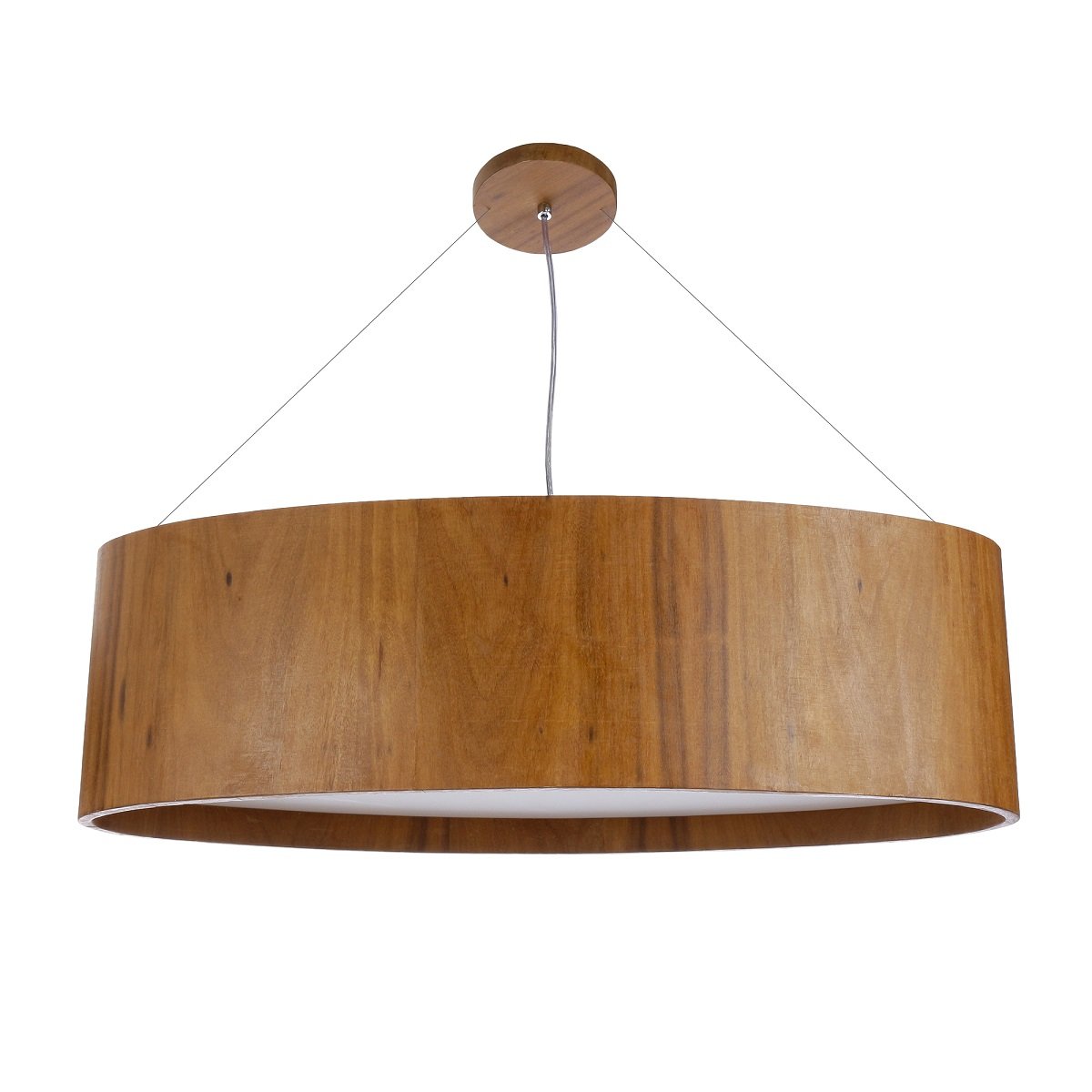 Lustre Pendente Wood Oval 76 cm  - 4 luzes - Imbuia - 2