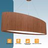 Lustre Pendente Madeira Oval 75 cm  - 4 luzes - Imbuia - 2