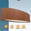Ver imagem 2 de Lustre Pendente Madeira Oval 75 cm  - 4 luzes - Imbuia