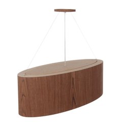 Lustre Pendente Madeira Oval 75 cm  - 4 luzes - Imbuia - 3