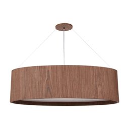 Lustre Pendente Madeira Oval 75 cm  - 4 luzes - Imbuia - 1