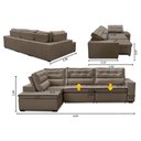 Ver imagem 2 de Sofá de Canto Retrátil e Reclinável com Molas 3,00x2,00 Esq Viena Suede Cappuccino Mirra Decor