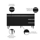 Ver imagem 2 de Balcão de Pia 3 Portas e 3 Gavetas S/ Tampo 160 Cm - Moveis Leartam