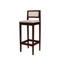 Ver imagem 4 de Kit 6 Banquetas Madeira Imbuia para Balcão com Encosto Estofado Linho Cru