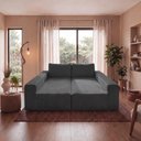 Ver imagem 5 de Sofá de Canto Modular Vibe Direito 2,70m x 1,70m Xpand Tech Tecido Velourê Cinza Escuro Cama Inbox