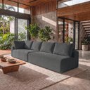Ver imagem 4 de Sofá de Canto Modular Vibe Direito 2,70m x 1,70m Xpand Tech Tecido Velourê Cinza Escuro Cama Inbox