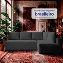 Ver imagem 6 de Sofá de Canto Modular Vibe Direito 2,70m x 1,70m Xpand Tech Tecido Velourê Cinza Escuro Cama Inbox