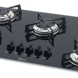 Fogão Cooktop Fisher 5 Bocas À Gás Mesa de Vidro Preto Bivolt - 2